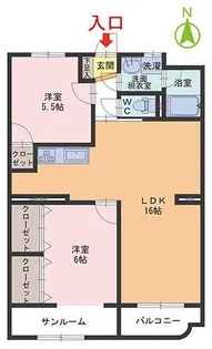 フロイデ成和【1階】の間取り