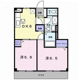 シャン・クレージュ【1階】の間取り