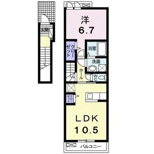 ラ・テール・ル・ローヌ【2階】の間取り