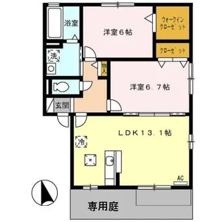 シュロス.眉山 A【1階】の間取り