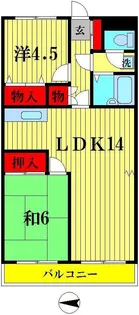 パークハイツ稲越【2階】の間取り
