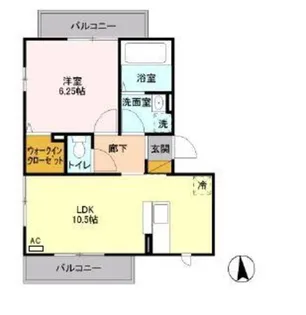 ヒルズ・カーリアA【1階】の間取り