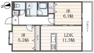 サンモール給田【1階】の間取り