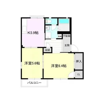 クレール・ジュネE【2階】の間取り