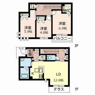 モンスリール【1階】の間取り