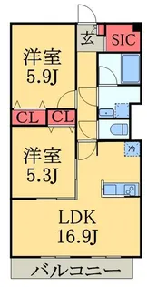 メイユールグラン【3階】の間取り