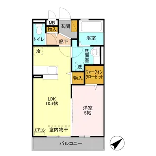 プレ・ド・ラ・ガールせんげん台【2階】の間取り