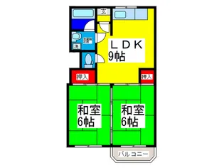 コ-ポ河中I【3階】の間取り
