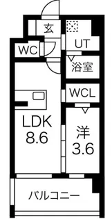 エストワン東大阪【9階】の間取り