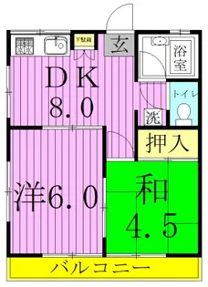 フラワーハイツ【2階】の間取り