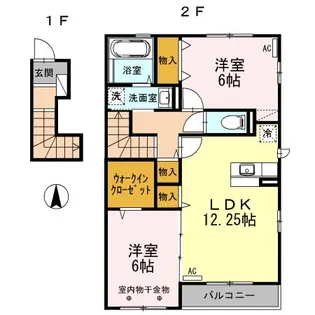 ヴューテラス【2階】の間取り