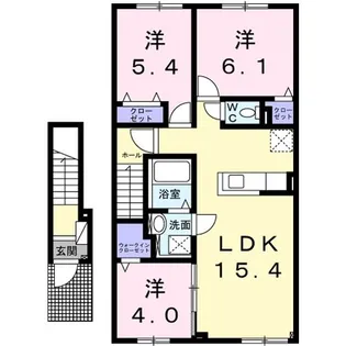 セレッソ 大川【2階】の間取り