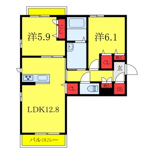フォレナ西青木【3階】の間取り