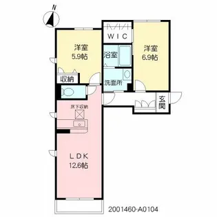 プリマビレッジ若葉【1階】の間取り