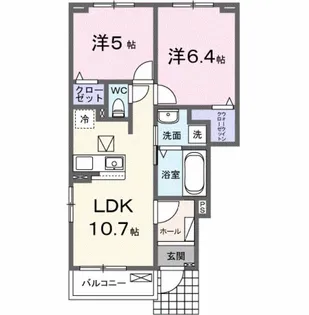 富竹新田アパート(028367401)【1階】の間取り