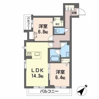 フラッツ・八幡【3階】の間取り