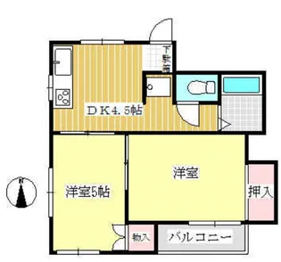 藤代ハイツA【2階】の間取り