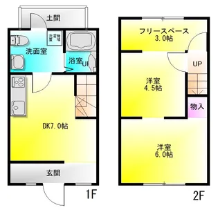 大阪府八尾市西山本町6【一戸建】の間取り