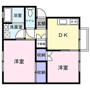 中央町レジデンス【2階】の間取り