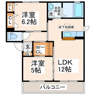 ウエストヒルズ B【1階】の間取り
