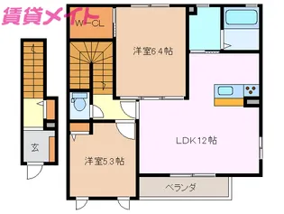 コーラルブルー【2階】の間取り