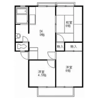 うすいリバーサイドハイツ【2階】の間取り