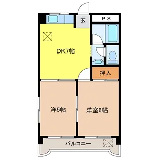 スカイハイツ【2階】の間取り