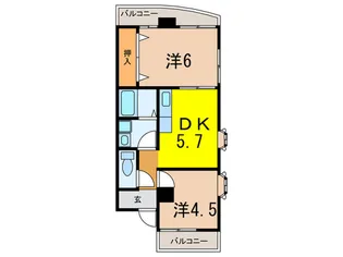 エムズコートII南【2階】の間取り