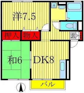グリーンシャトルD【2階】の間取り