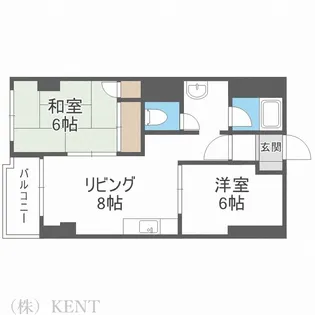 ドミ円山【5階】の間取り
