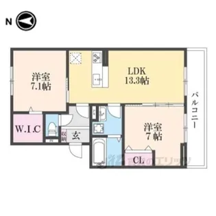リシェエンファント【3階】の間取り