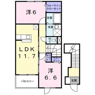 オルテンシアI【2階】の間取り