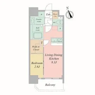 セレニテ夕陽丘エクラ【3階】の間取り