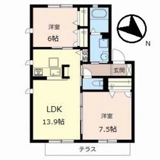 大阪府和泉市唐国町2【アパート】の間取り