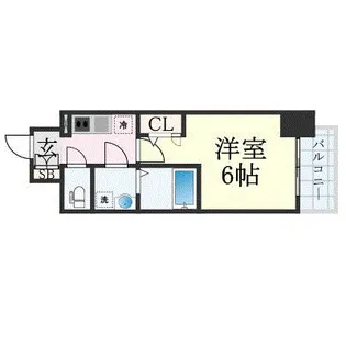 エスリード弁天町ルシェンテ【9階】の間取り