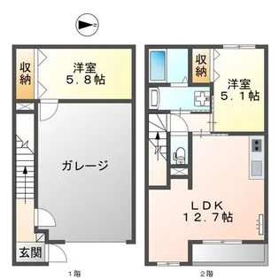 厚木市恩名新築ガレージハウスの間取り