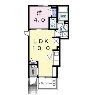 プリート ラフレシール【1階】の間取り