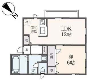 ホーク・ヒルズA棟【1階】の間取り