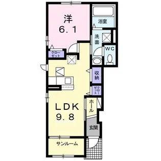 ルーセント・ヴィラ B【1階】の間取り