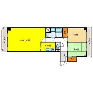 シルキーハウスホリ【5階】の間取り
