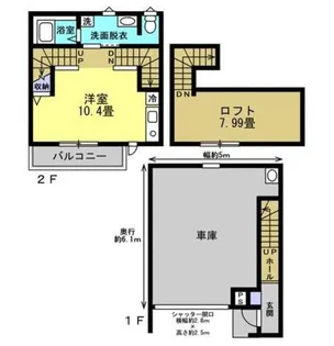 ガレージハウスTODABASE【1階】の間取り