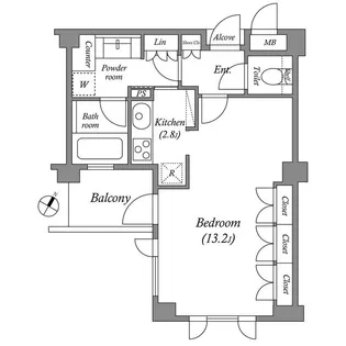 東京都港区南麻布4【マンション】の間取り