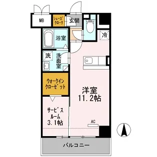 スティングレイつるま【4階】の間取り