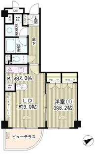 東京都中央区日本橋中洲【マンション】の間取り
