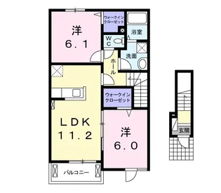 グランツ長良A【2階】の間取り