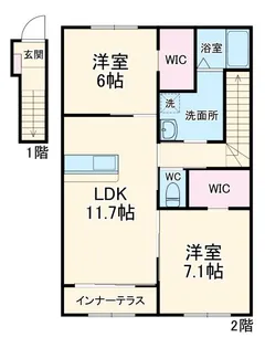 カーサ ミルフィーユ【2階】の間取り