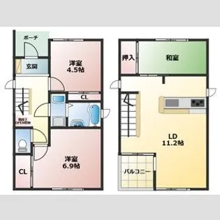 愛知県豊明市前後町大代【一戸建】の間取り