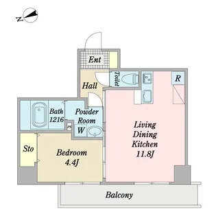 キュリアスK【4階】の間取り