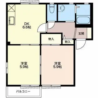 オルテンシア B【1階】の間取り