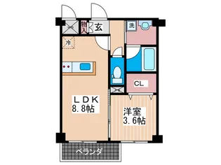 プランドル南観音【3階】の間取り